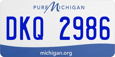 MI license plate DKQ2986