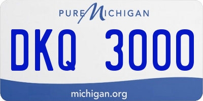 MI license plate DKQ3000