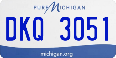 MI license plate DKQ3051