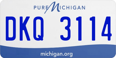 MI license plate DKQ3114