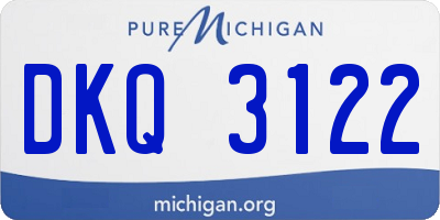 MI license plate DKQ3122