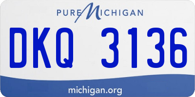 MI license plate DKQ3136