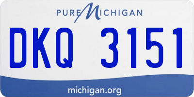 MI license plate DKQ3151