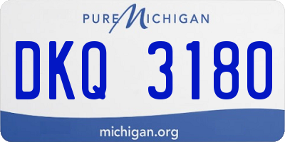 MI license plate DKQ3180