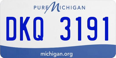 MI license plate DKQ3191