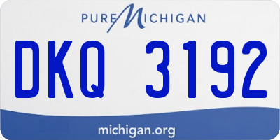 MI license plate DKQ3192