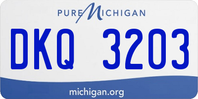 MI license plate DKQ3203