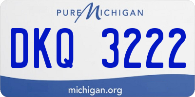 MI license plate DKQ3222
