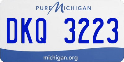 MI license plate DKQ3223
