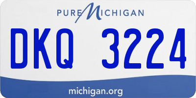 MI license plate DKQ3224