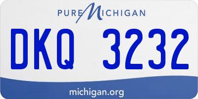 MI license plate DKQ3232