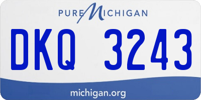 MI license plate DKQ3243