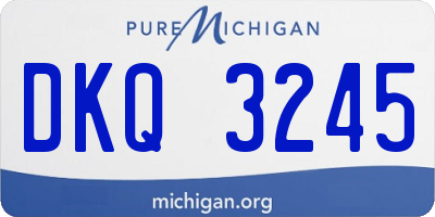 MI license plate DKQ3245