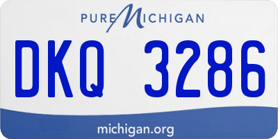 MI license plate DKQ3286
