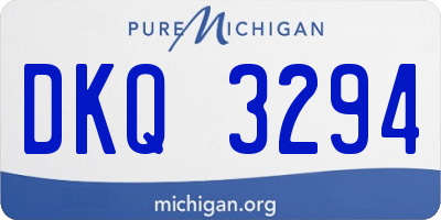 MI license plate DKQ3294