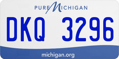MI license plate DKQ3296