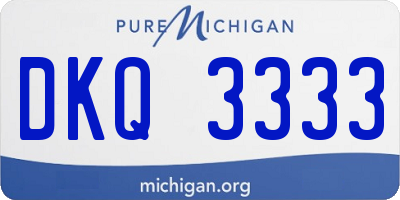 MI license plate DKQ3333