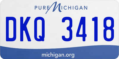 MI license plate DKQ3418