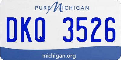 MI license plate DKQ3526