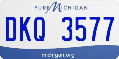 MI license plate DKQ3577
