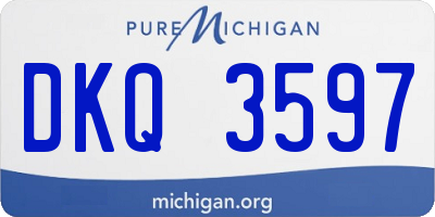 MI license plate DKQ3597