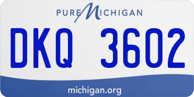 MI license plate DKQ3602