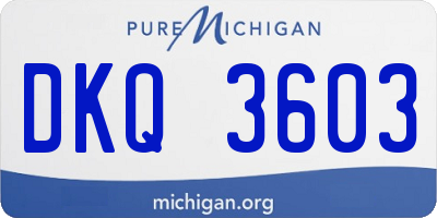 MI license plate DKQ3603
