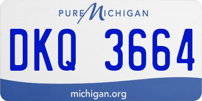 MI license plate DKQ3664