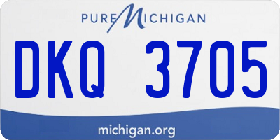 MI license plate DKQ3705