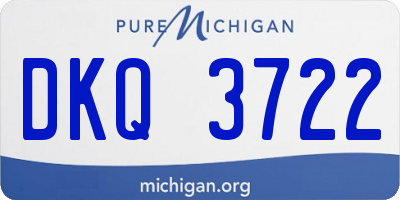 MI license plate DKQ3722