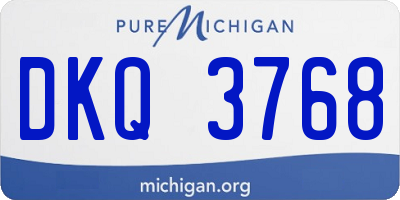 MI license plate DKQ3768