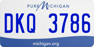 MI license plate DKQ3786
