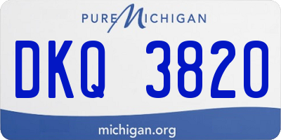 MI license plate DKQ3820
