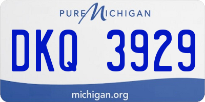 MI license plate DKQ3929