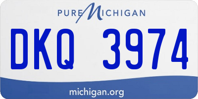 MI license plate DKQ3974