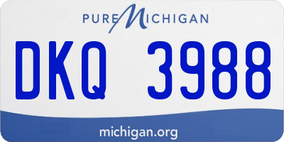 MI license plate DKQ3988