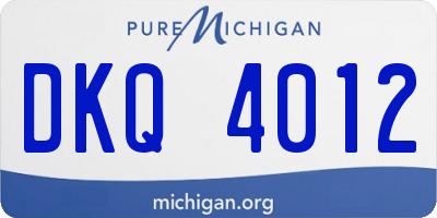 MI license plate DKQ4012