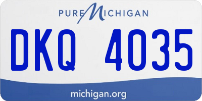 MI license plate DKQ4035