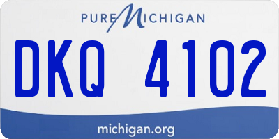 MI license plate DKQ4102