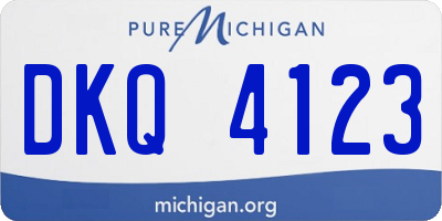 MI license plate DKQ4123