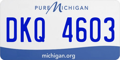 MI license plate DKQ4603