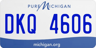 MI license plate DKQ4606