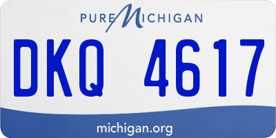 MI license plate DKQ4617