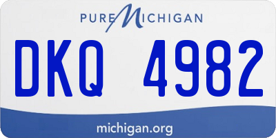 MI license plate DKQ4982