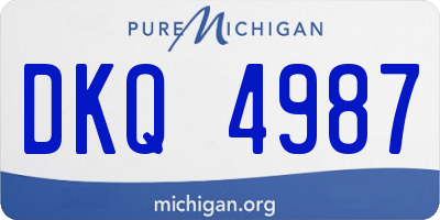 MI license plate DKQ4987