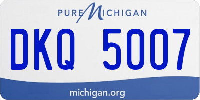 MI license plate DKQ5007