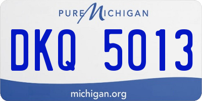 MI license plate DKQ5013