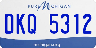 MI license plate DKQ5312