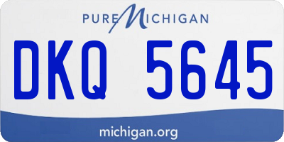 MI license plate DKQ5645