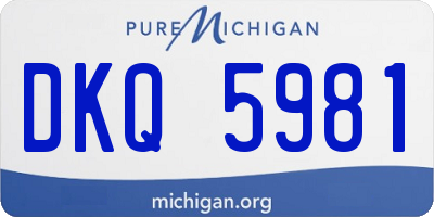 MI license plate DKQ5981
